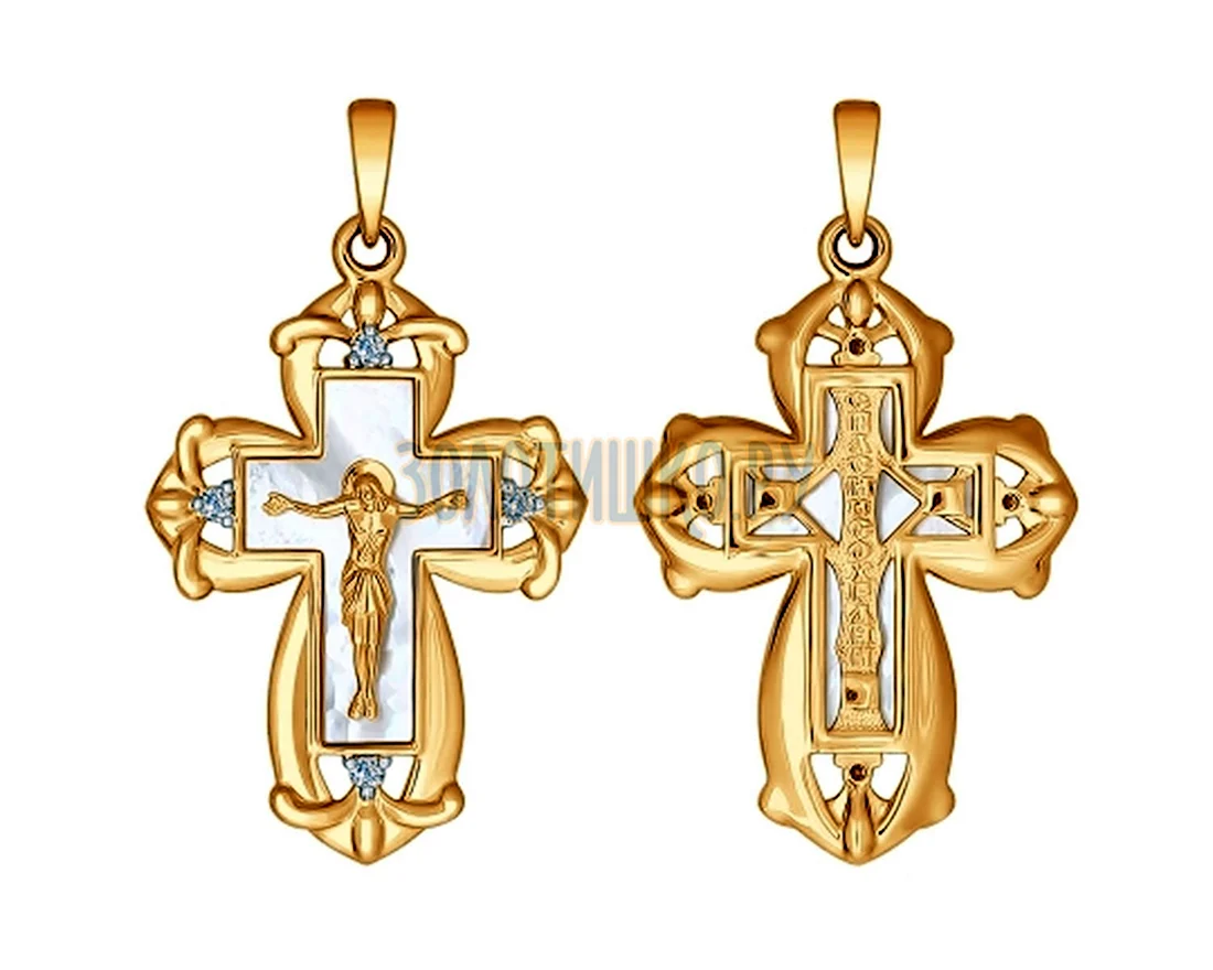 Золотые крестики Соколов с бриллиантами